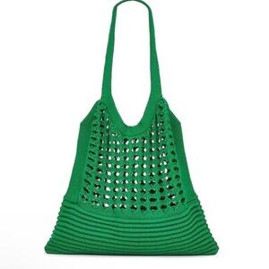 Tropic of C green knitted beach bag